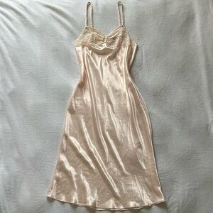 Elegant Beige Satin Slip Dress